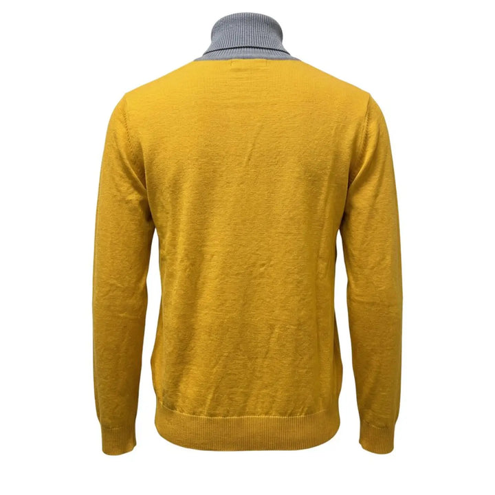 Roberto Pepe Luxury Yellow Wool Men’s Sweater
