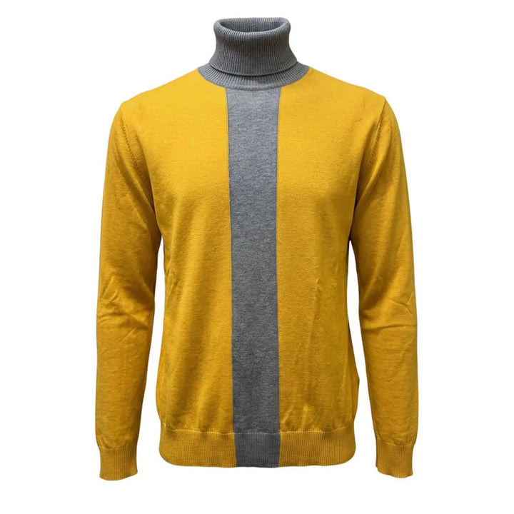 Roberto Pepe Luxury Yellow Wool Men’s Sweater