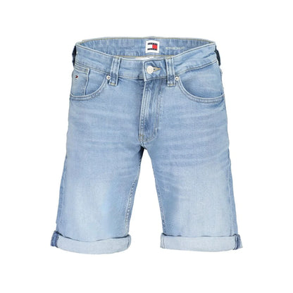Ronnie Short Jeans in Hilfiger Blue Cotton with Logo Embroidery Tommy