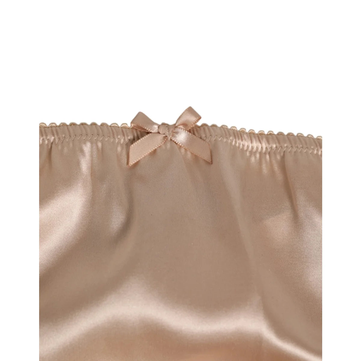 Rosy Beige Silk Satin Slip Panties with Lace Trim by Dolce & Gabbana