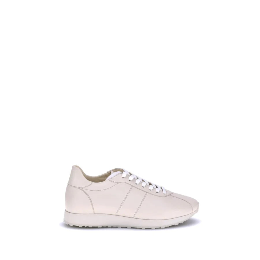The Row Beige Calf Leather Bos Taurus Low Top Sneakers