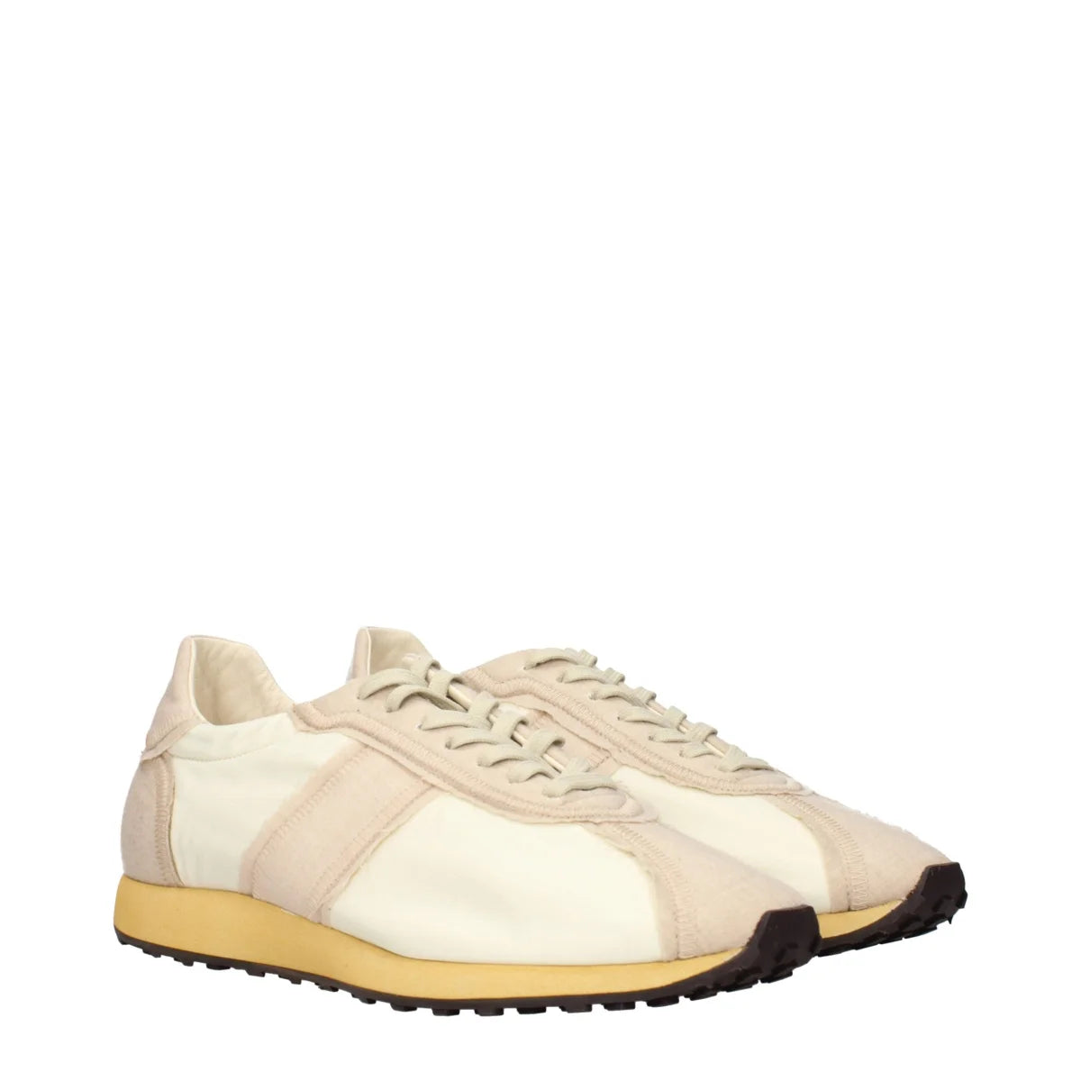 The Row Beige Fabric Sneakers for Effortless Designer Clothing Style