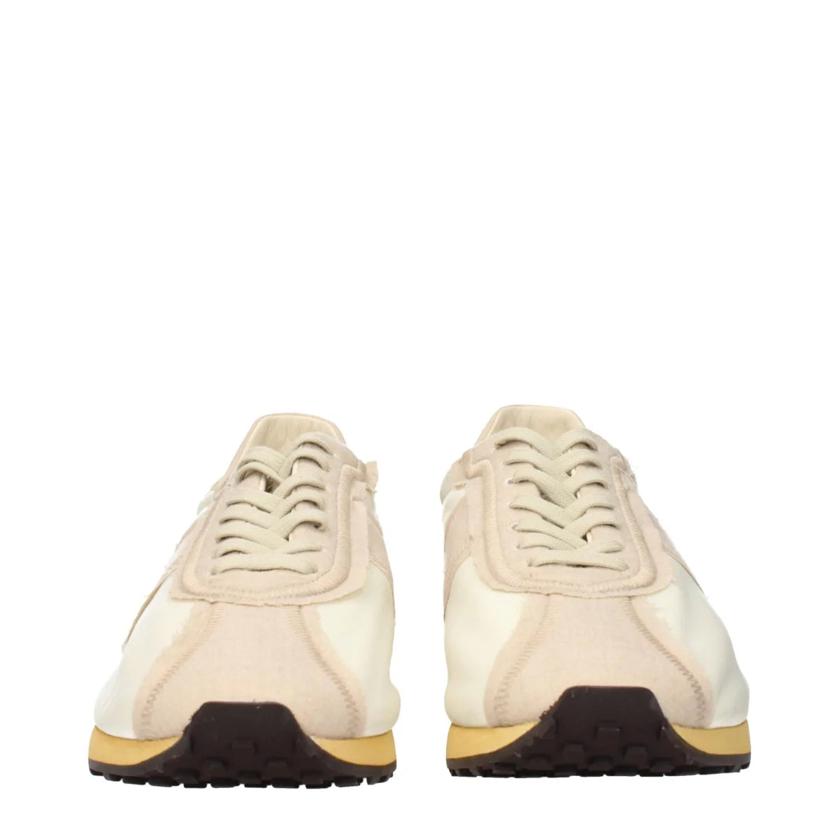 The Row Beige Fabric Sneakers for Effortless Designer Clothing Style