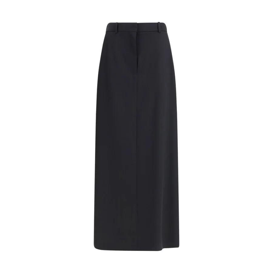 The Row Black Fleece Wool Long Skirt