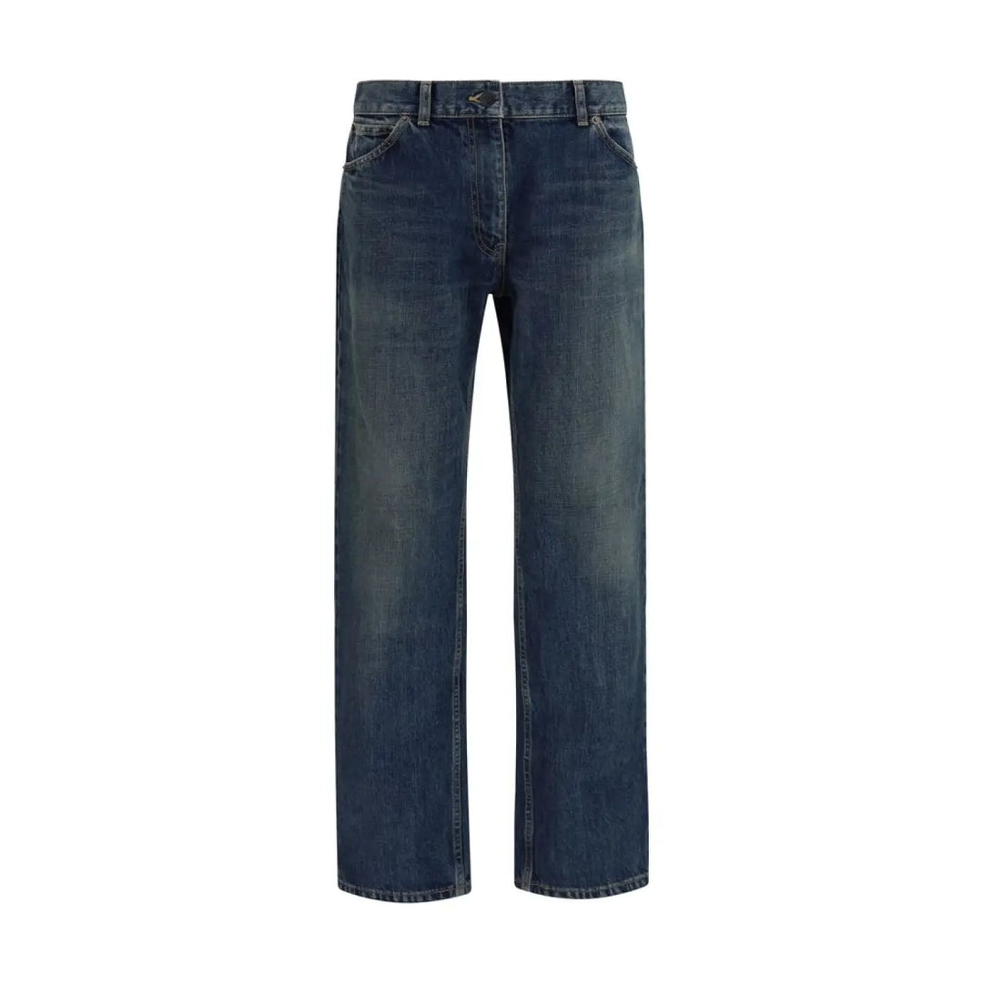 The Row Blue Cotton Relaxed Fit Jeans