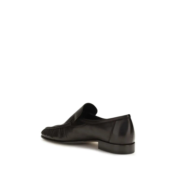 The Row Brown Suede Leather Slip-on Loafers