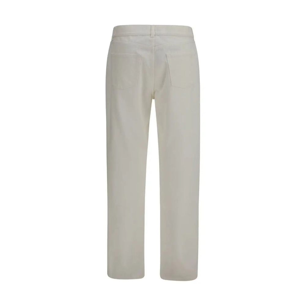 The Row White Cotton Straight-leg Jeans
