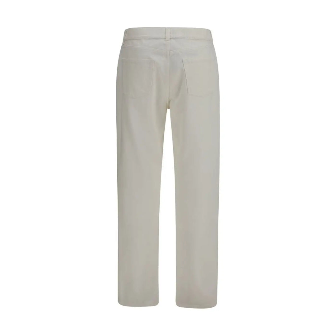 The Row White Cotton Straight-leg Jeans