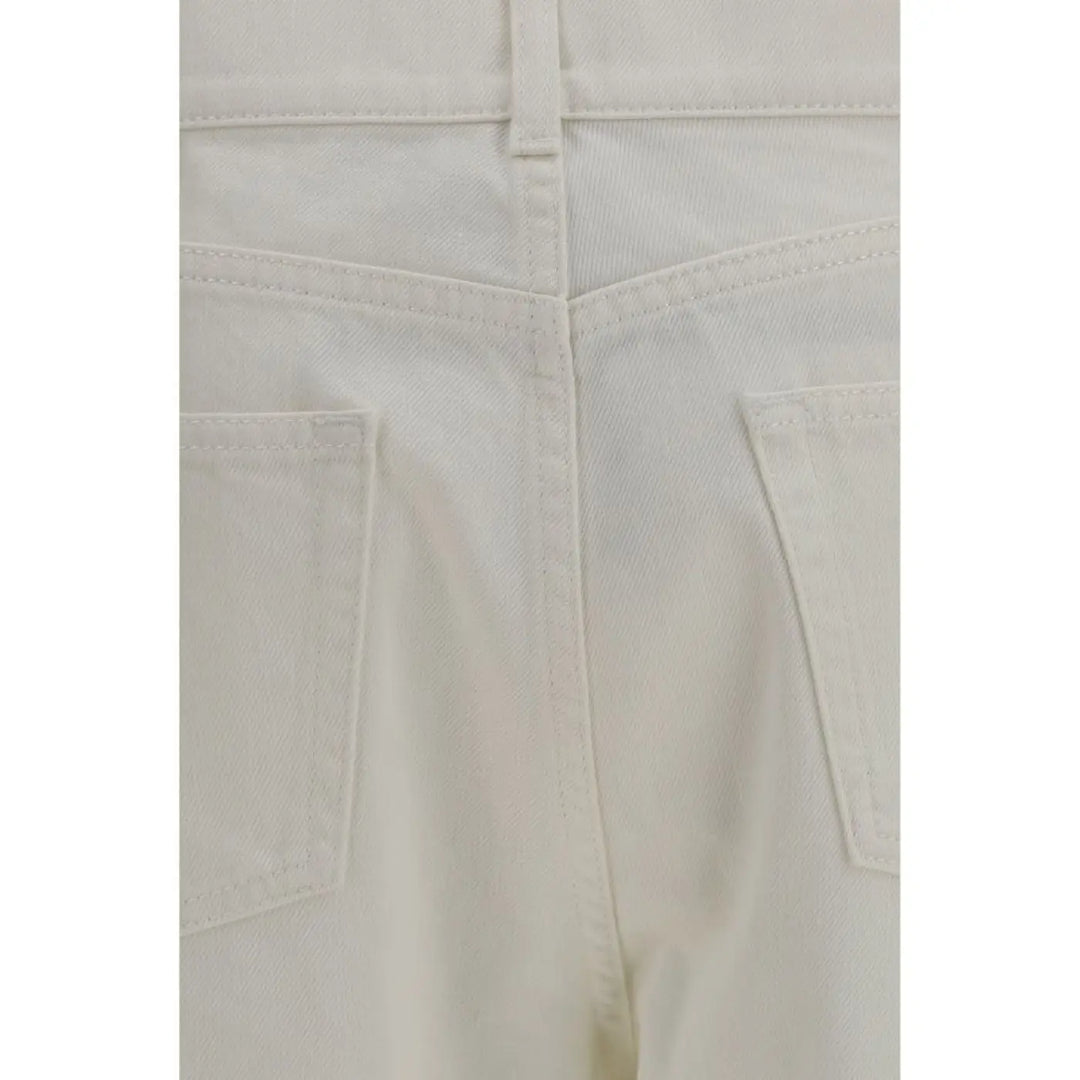 The Row White Cotton Straight-leg Jeans