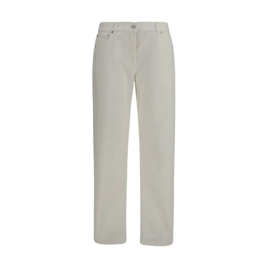 The Row White Cotton Straight-leg Jeans