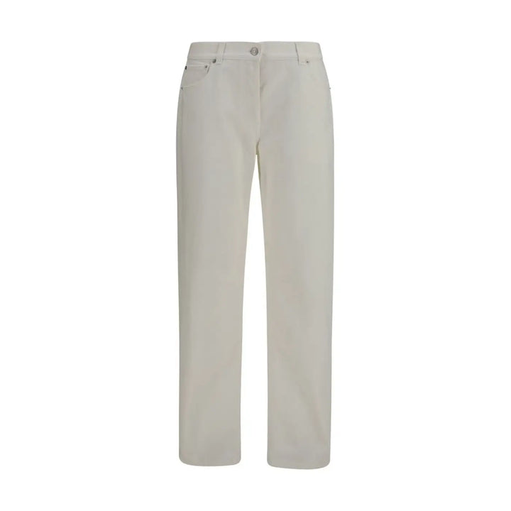 The Row White Cotton Straight-leg Jeans