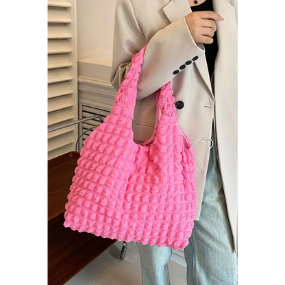 Chic Large Ruched Polyester Handbag - Must-Have! Bags Shoulder bags Trendsi