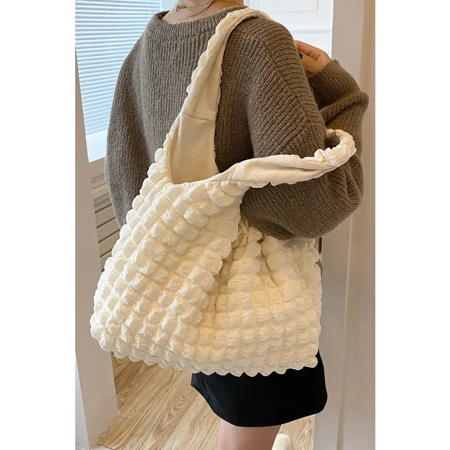 Glamorous Ruched Polyester Large Handbag Imported Product Bags Shoulder bags Trendsi