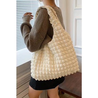 Chic Large Ruched Polyester Handbag - Must-Have! Bags Shoulder bags Trendsi