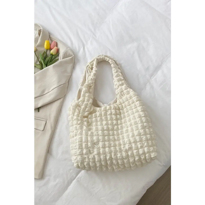 Chic Large Ruched Polyester Handbag - Must-Have! Bags Shoulder bags Trendsi