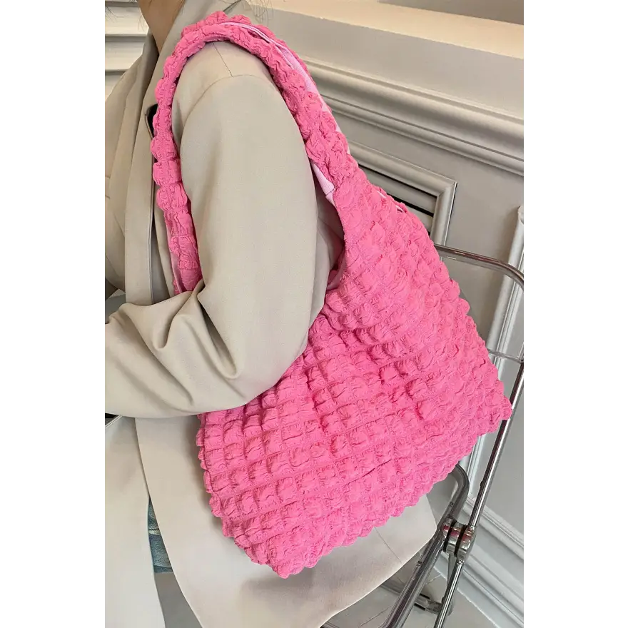 Glamorous Ruched Polyester Large Handbag Imported Product Bags Shoulder bags Trendsi