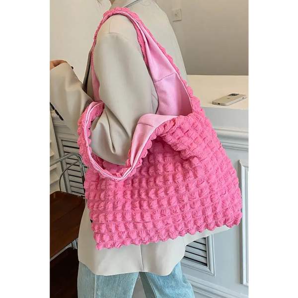 Trendsi Bags Shoulder bags - Glamorous Ruched Polyester Large Handbag Imported Product