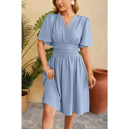 Sleek Ruched Polyester Dress Clothing Tops Trendsi