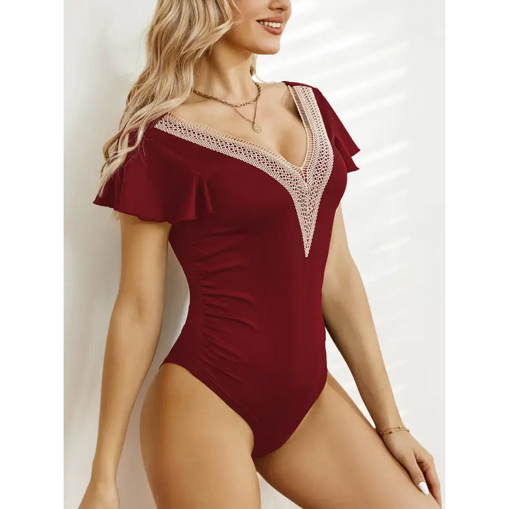 Turn Heads in Lace Cap Sleeve Dress with Removable Padding Trendsi