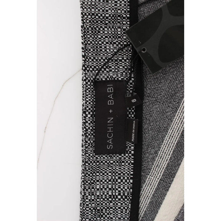 Sachin & Babi Gray Black Liza Leather Straight Pencil