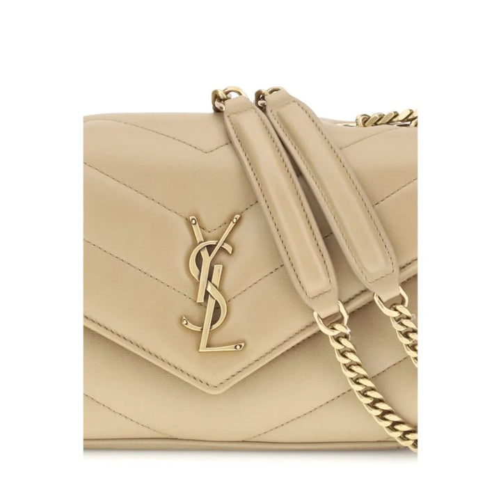 Saint Laurent Beige Lamb Ovis Aries Shoulder Bag