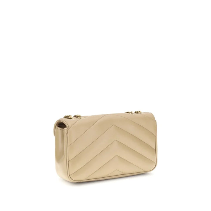 Saint Laurent Beige Lamb Ovis Aries Shoulder Bag