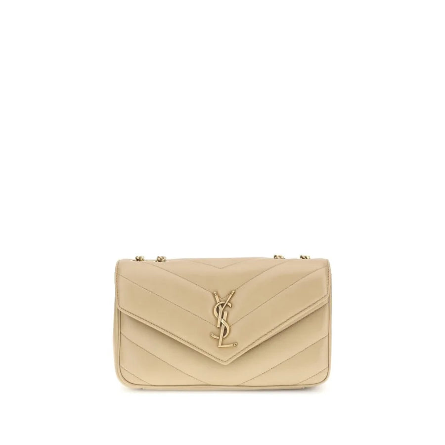 Saint Laurent Beige Lamb Ovis Aries Shoulder Bag