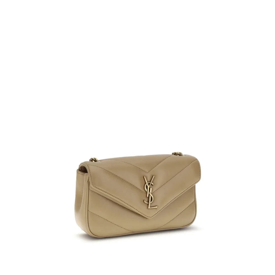 Saint Laurent Beige Lamb Ovis Aries Shoulder Bag
