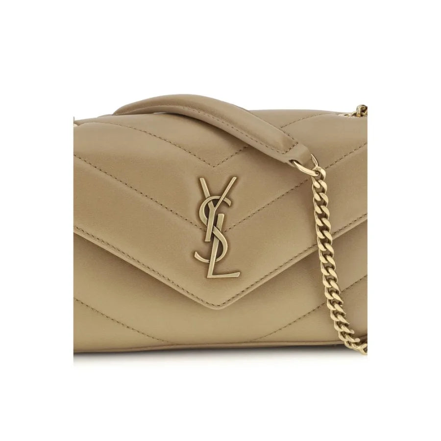 Saint Laurent Beige Lamb Ovis Aries Shoulder Bag