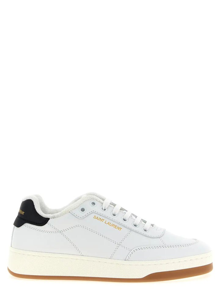 Saint Laurent Bicolor Calfskin Low Top Sneakers