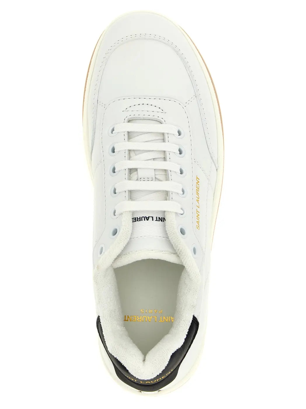 Saint Laurent Bicolor Calfskin Low Top Sneakers