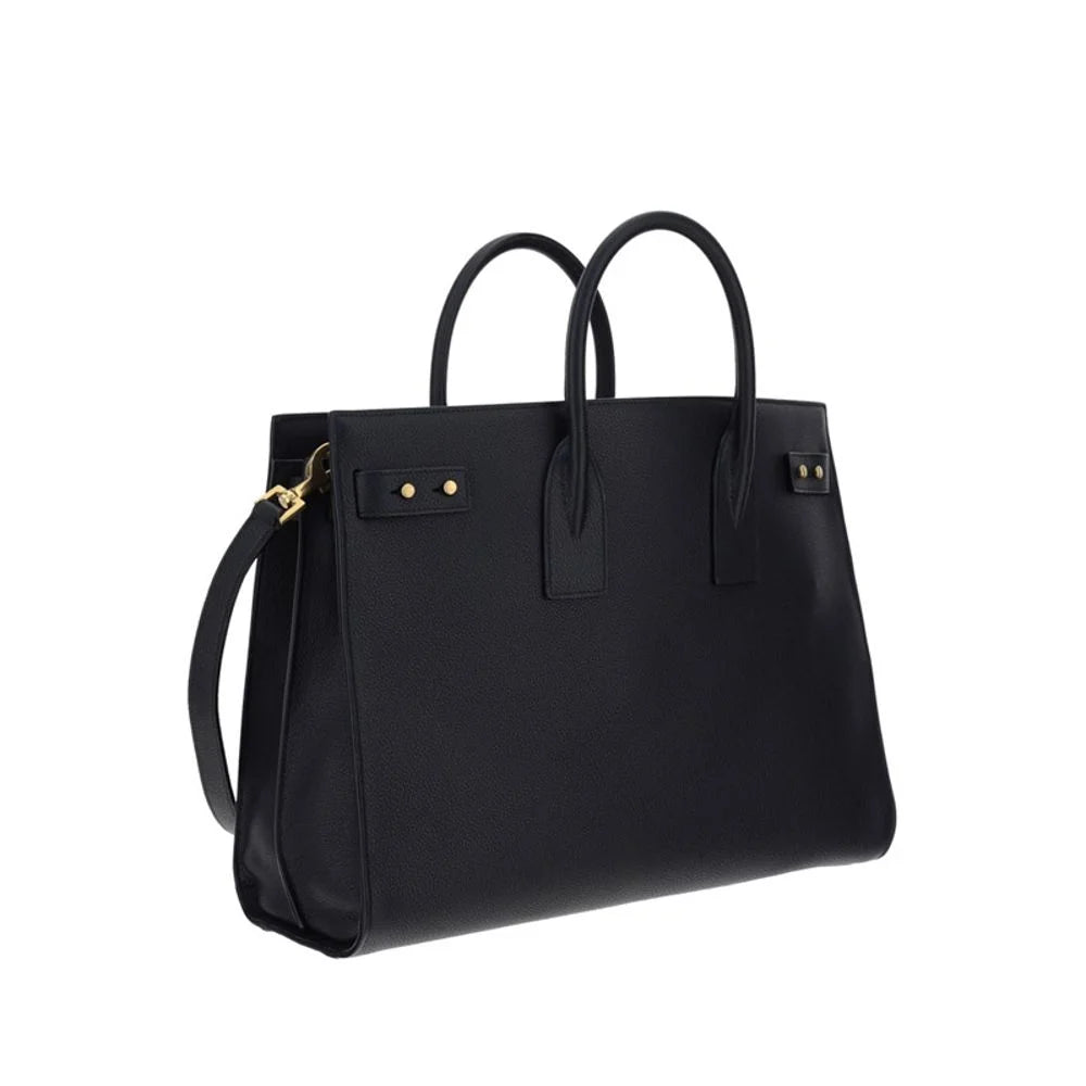 Saint Laurent Black Calf Leather Bos Taurus Handbag