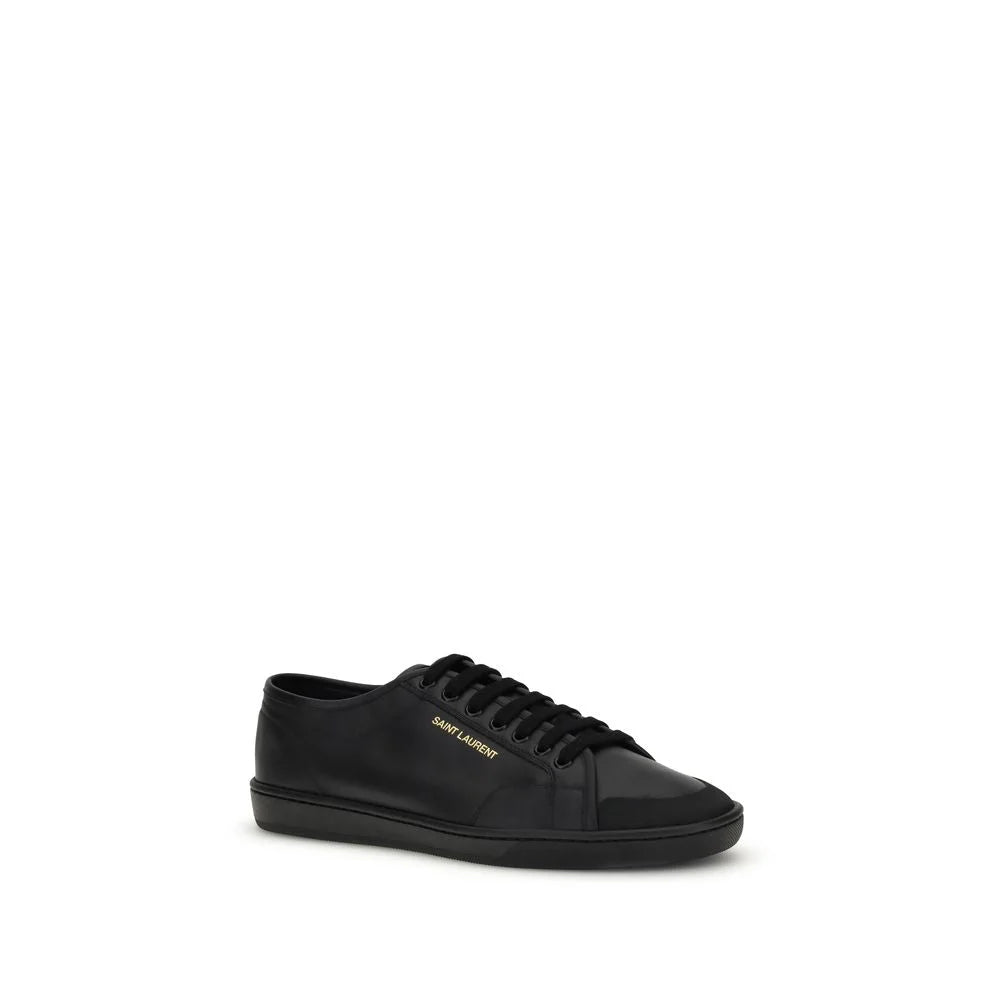 Saint Laurent Black Calf Leather Bos Taurus Low Top Sneakers