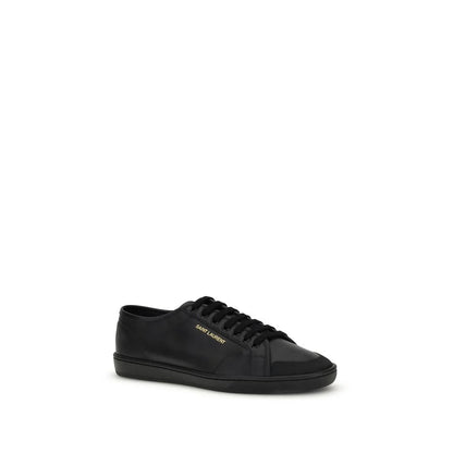 Saint Laurent Black Calf Leather Bos Taurus Low Top Sneakers