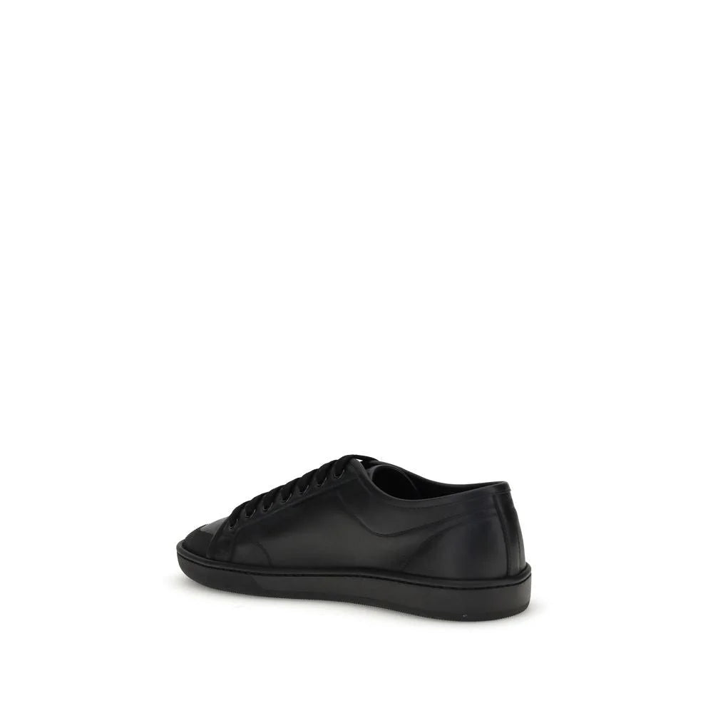 Saint Laurent Black Calf Leather Bos Taurus Low Top Sneakers