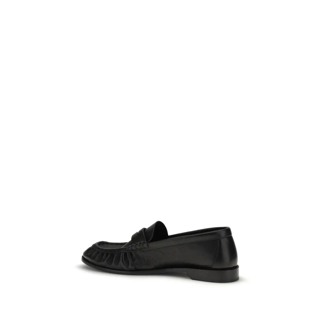 Saint Laurent Black Calf Leather Bos Taurus Slip-on Loafers