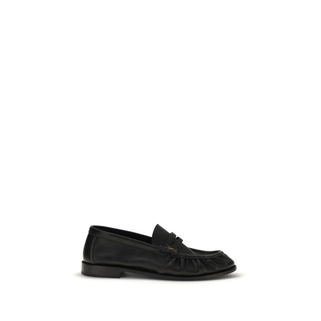 Saint Laurent Black Calf Leather Bos Taurus Slip-on Loafers