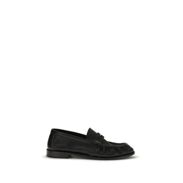 Saint Laurent Black Calf Leather Bos Taurus Slip-on Loafers