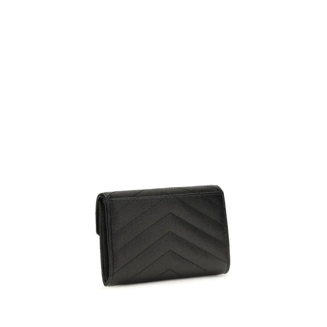 Saint Laurent Black Calf Leather Bos Taurus Wallet