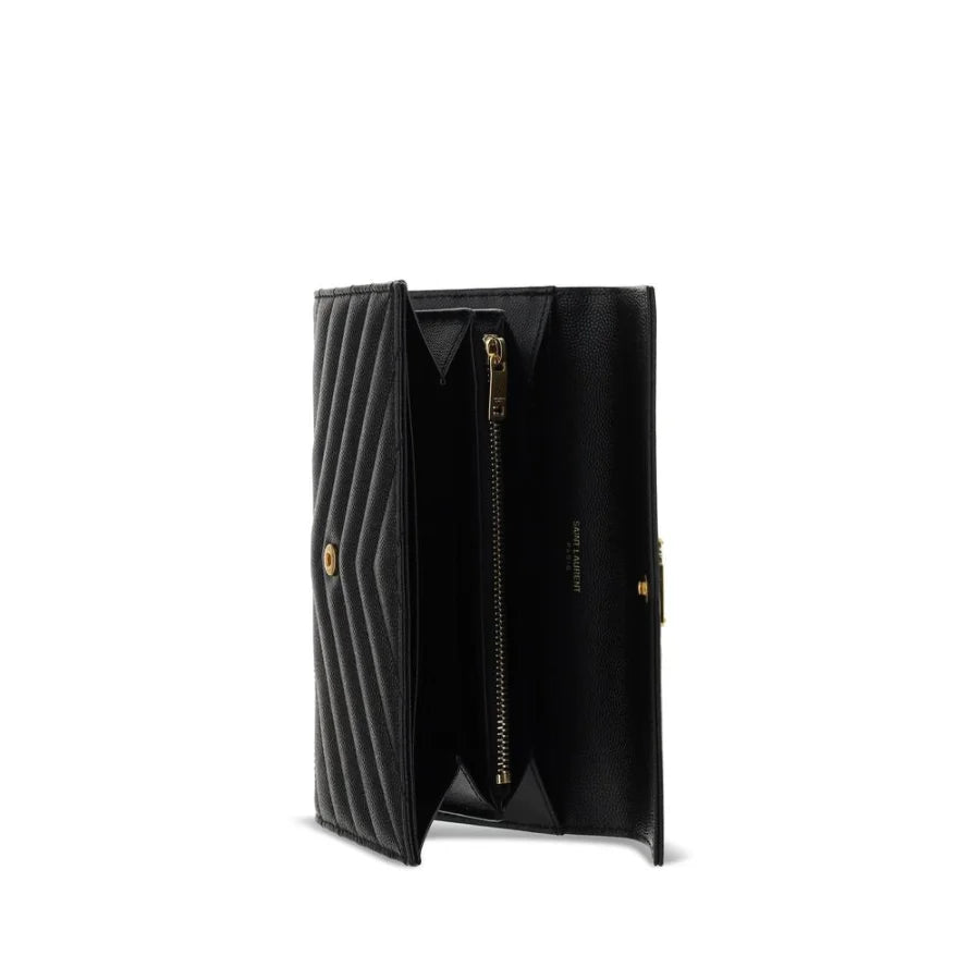 Saint Laurent Black Calf Leather Bos Taurus Wallet