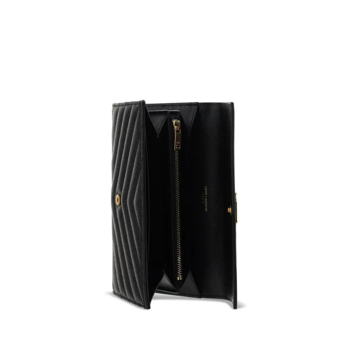 Saint Laurent Black Calf Leather Bos Taurus Wallet