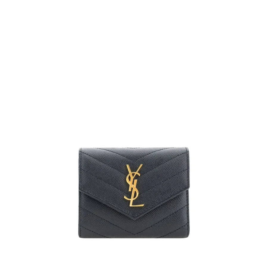 Saint Laurent Black Calf Leather Bos Taurus Wallet