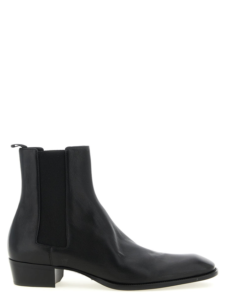 Saint Laurent Black Calfskin Chelsea Boots