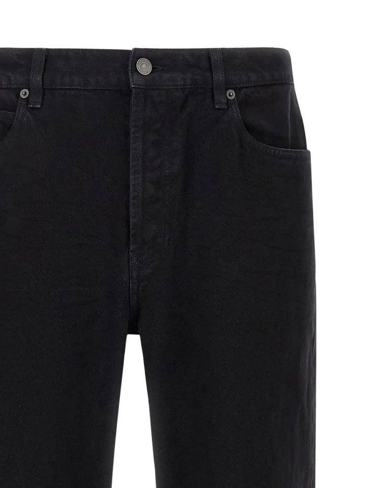 Saint Laurent Black Cotton Straight-leg Jeans