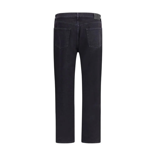 Saint Laurent Black Cotton Straight-Leg Jeans