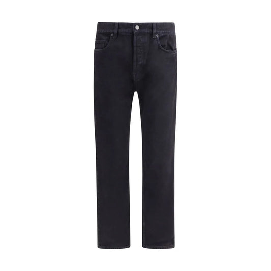 Saint Laurent Black Cotton Straight-Leg Jeans