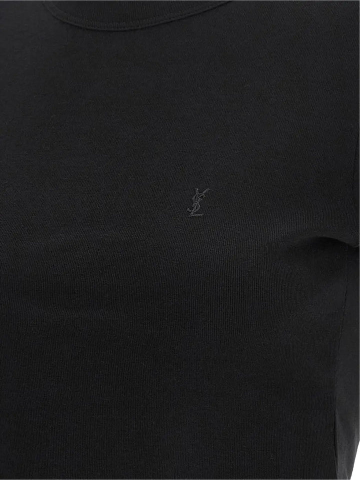 Saint Laurent Black Cotton T-shirt