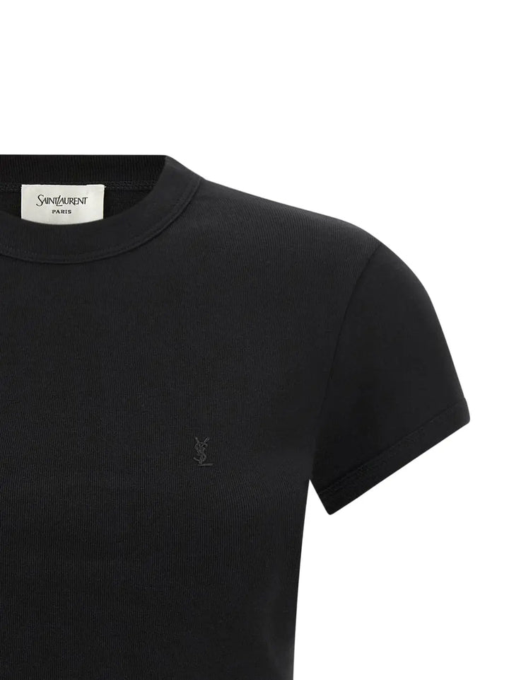 Saint Laurent Black Cotton T-shirt