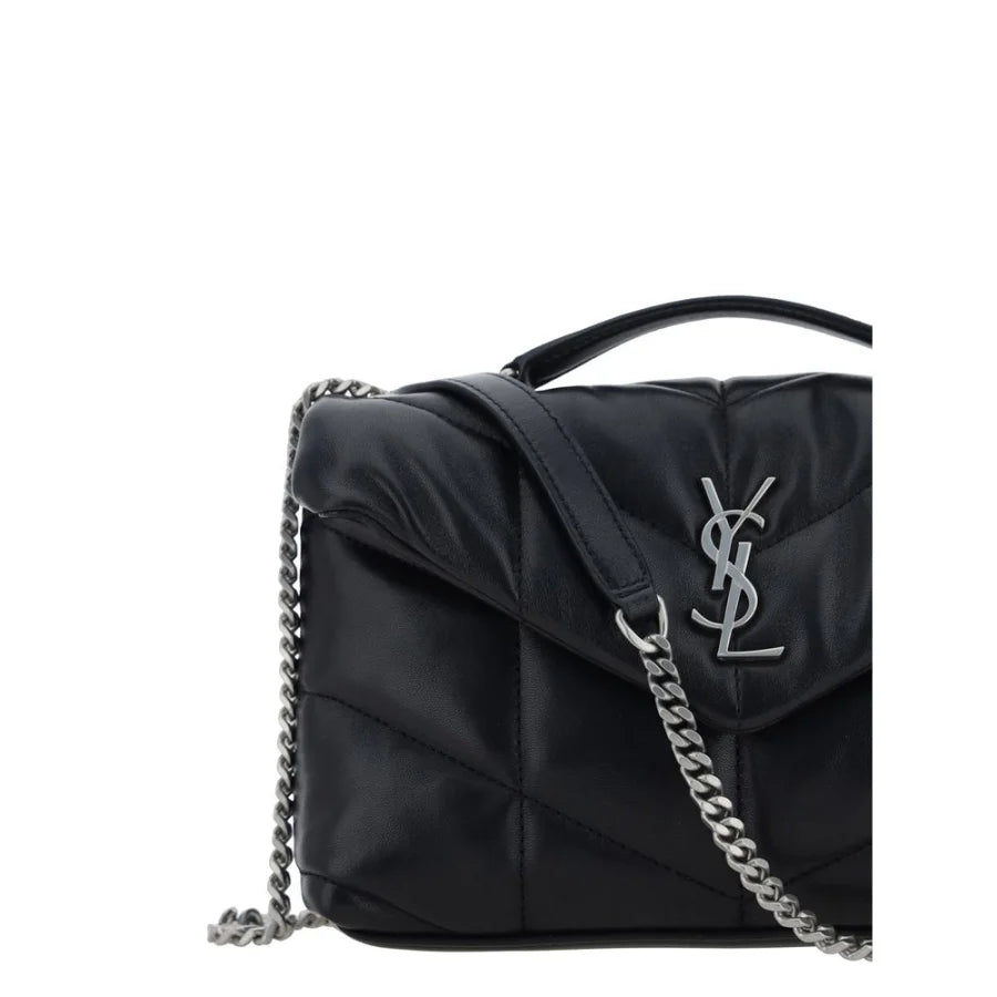 Saint Laurent Black Lamb Ovis Aries Shoulder Bag