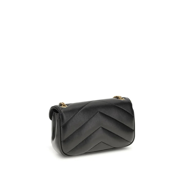Saint Laurent Black Lamb Ovis Aries Shoulder Bag